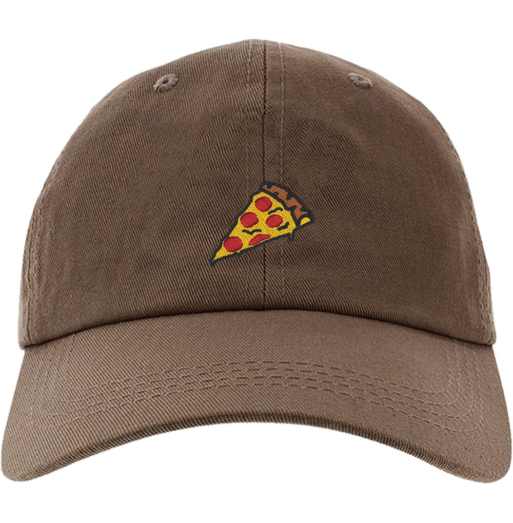 Baseball Caps Cap Pizza Slice Pepperoni Embroidery Stitch Baseball Hat - Brown - CT186XGK32Q
