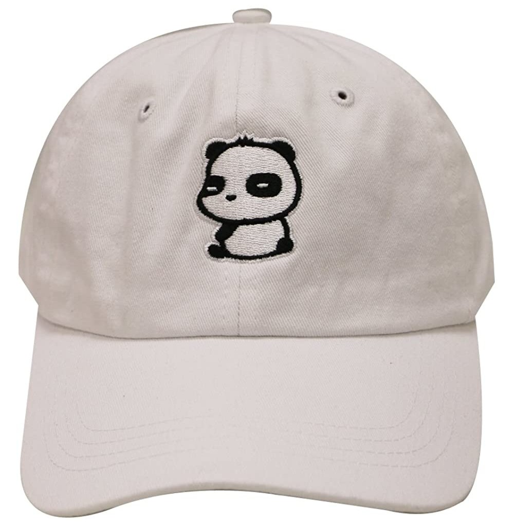 Baseball Caps Cute Panda Cotton Baseball Cap - White - C612I8W5CSD