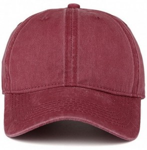 Baseball Caps Low Profile Washed Brushed Twill Cotton Adjustable Baseball Cap Dad Hat - Purplish Red - CP186A4OY9Z