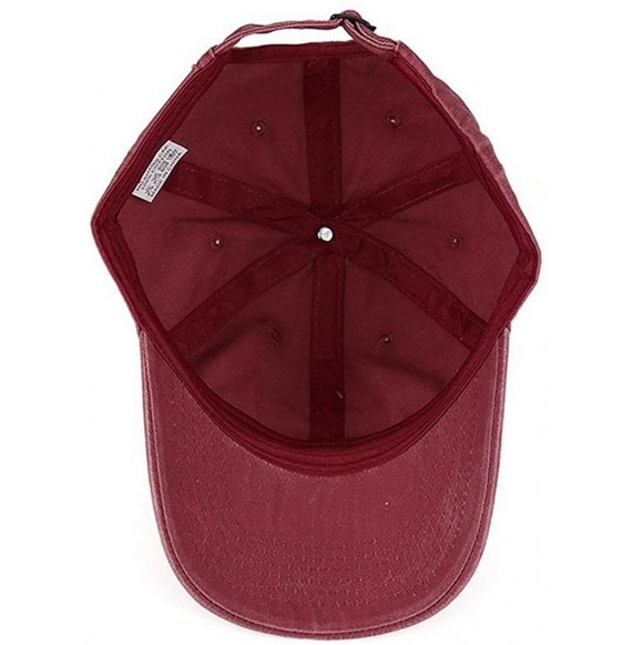 Baseball Caps Low Profile Washed Brushed Twill Cotton Adjustable Baseball Cap Dad Hat - Purplish Red - CP186A4OY9Z