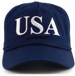 Baseball Caps Donald Trump USA 45th President Embroidered Cap with Rope - Navy - C519480IYDQ