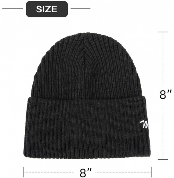 Skullies & Beanies Knit Beanie Watch Cap Winter Skull Cable Beanie for Men Women Warm Stretch Cuffed Acrylic Hat Cap Embroide...