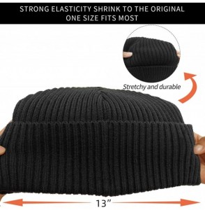 Skullies & Beanies Knit Beanie Watch Cap Winter Skull Cable Beanie for Men Women Warm Stretch Cuffed Acrylic Hat Cap Embroide...