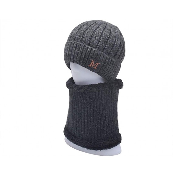 Skullies & Beanies Sleeve Cap Plush Thickened Windproof Knitted Wool Hat Neck Warmer Beanies for Men and Women in Winter - CT...
