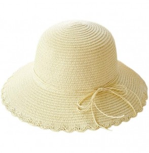 Sun Hats Cute Girls Sunhat Straw Hat Tea Party Hat Set with Purse - Adult-beige 3 - CG193X33QNQ