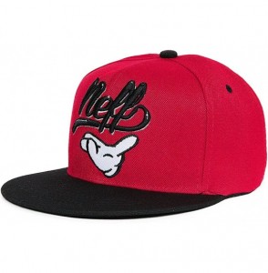 Baseball Caps unisex casual flat bill visor hats hip hop caps embroidery gesture - Color3 - CV11ZNMSVC1