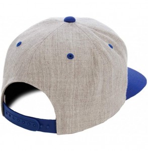 Baseball Caps Yupoong Premium Classic Snapback Hat - Flat Brim- Adjustable Ballcap w/Hat Liner - Heather/Royal - CT18GYZHDNA