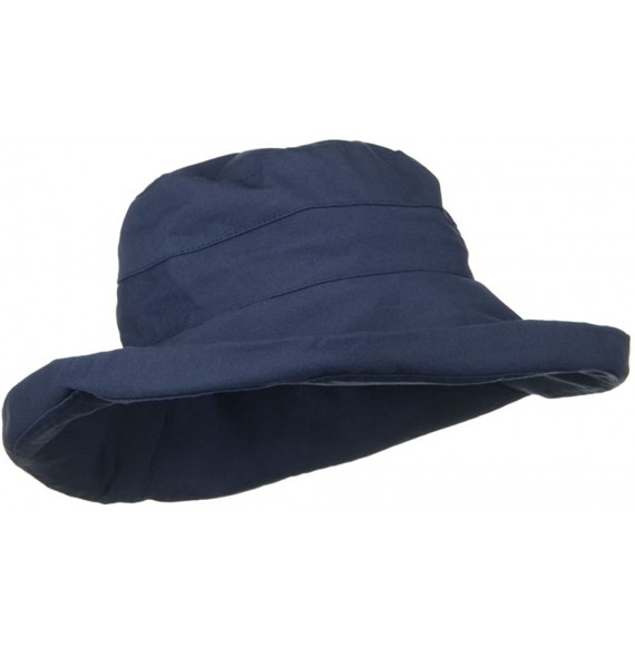 Sun Hats UPF 50+ Canvas Large Brim Self Tie Hat - Navy - CO120ZPFFZ1