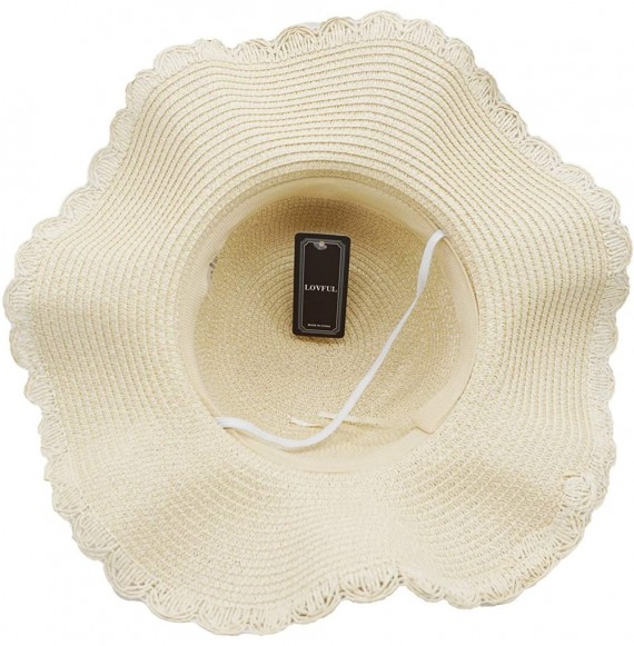 Sun Hats Women Wide Brim Sun Hat Summer Beach Cap UV Packable Straw Hat - Beige - CT18RS9KHXU
