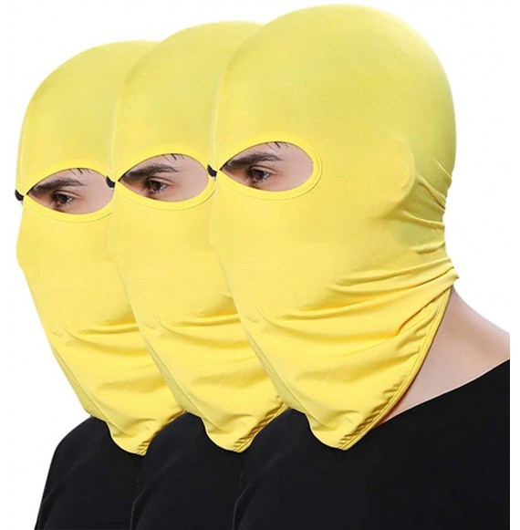 Balaclavas Pack of 1/3 Balaclava Ski Face Mask Windproof Outdoor Sports Hiking for Men Women - Yellow - CT18ZCTDC88