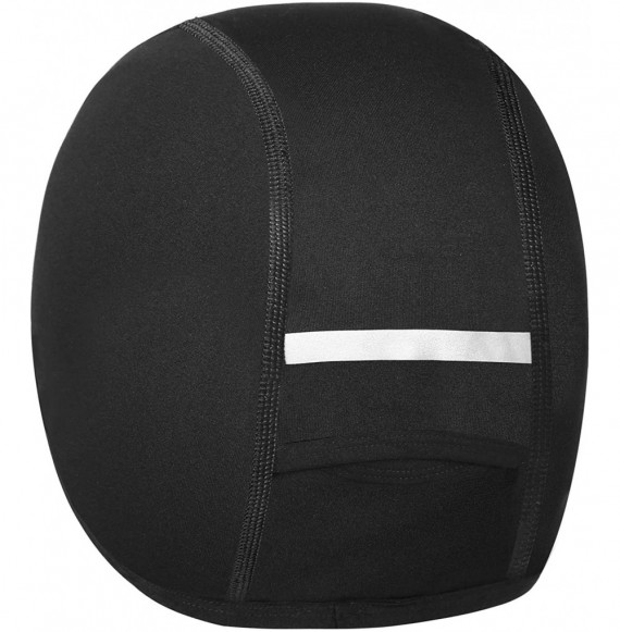 Skullies & Beanies Mens Skull Cap Windproof Helmet Liner Winter Earflap Beanie Thermal Fleece Hat Black - CN18KKIRUGC