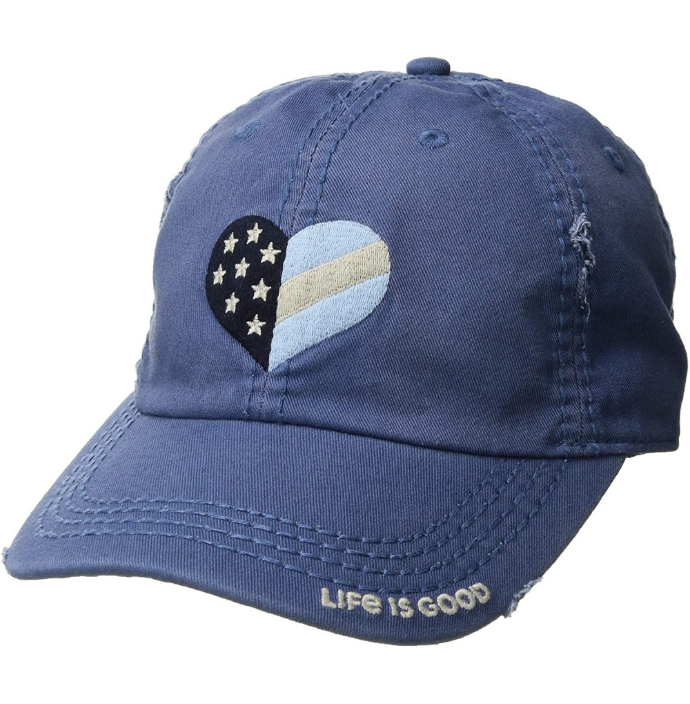 Baseball Caps Sunwashed Chill Cap Baseball Hat Collection - Flag Heart-vintage Blue - C418GEOEZY2
