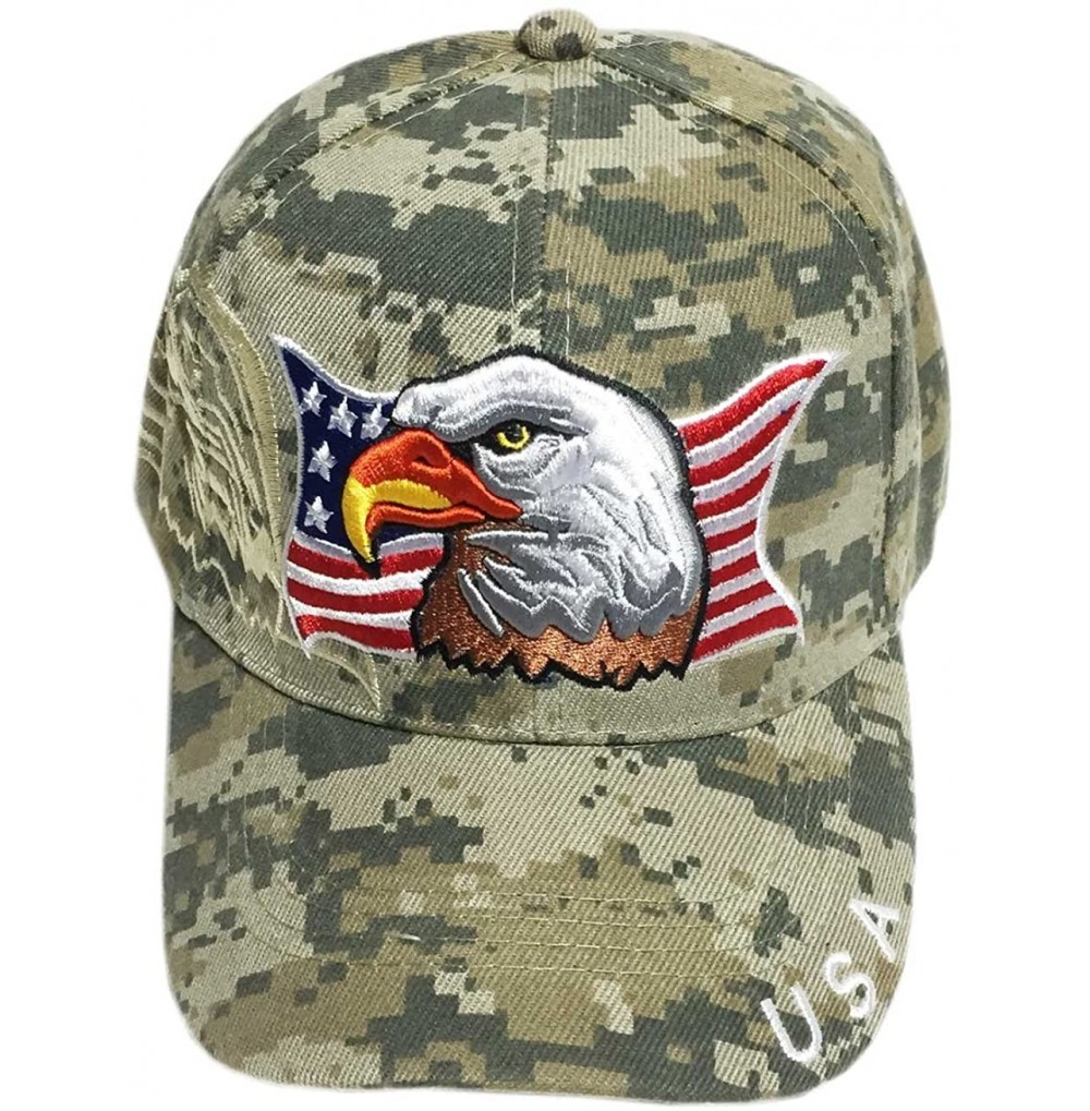Baseball Caps Patriotic USA American Flag Print Baseball Cap Embroidered - Army Digital Camo - CX126BUYRAR