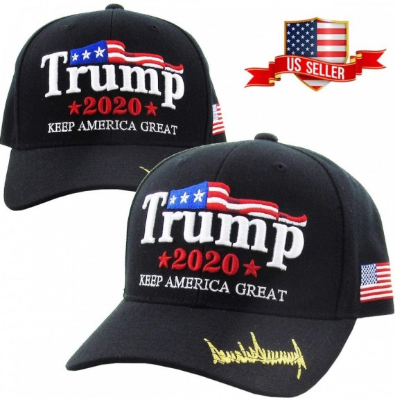 Baseball Caps Make America Great Again Our President Donald Trump Slogan with USA Flag Cap Adjustable Baseball Hat Red - C818...