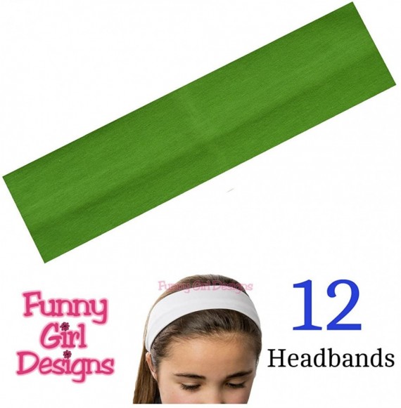 Headbands 1 DOZEN 2 Inch Wide Cotton Stretch Headbands OFFICIAL HEADBANDS - Available - C811L8HCZ1N