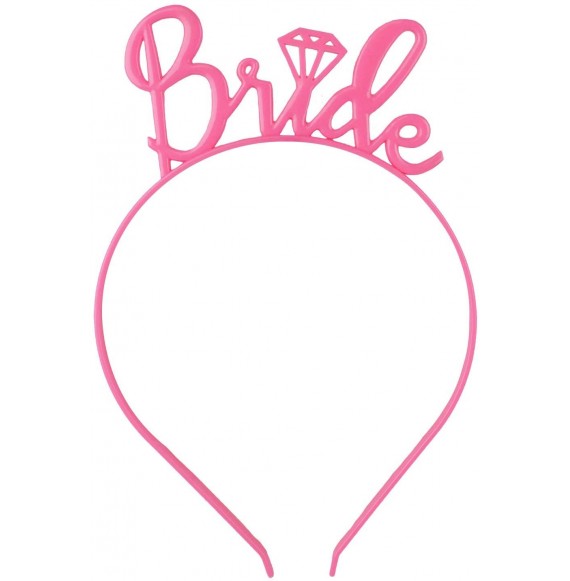 Headbands Modern Silver Bride Mageta Headband - Bride to Be Pink Glitter (Black Sash - Pink Plastic Headband) - CC1827A7O0H