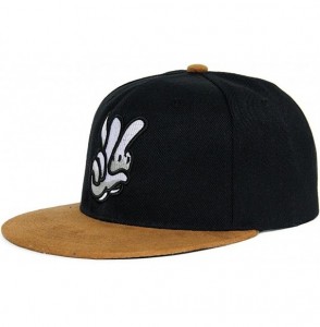 Baseball Caps unisex casual flat bill visor hats hip hop caps embroidery gesture - Color1 - CC11Y2YM0O1