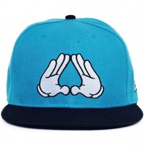 Baseball Caps unisex casual flat bill visor hats hip hop caps embroidery gesture - Color2 - CX11ZNMSPF9