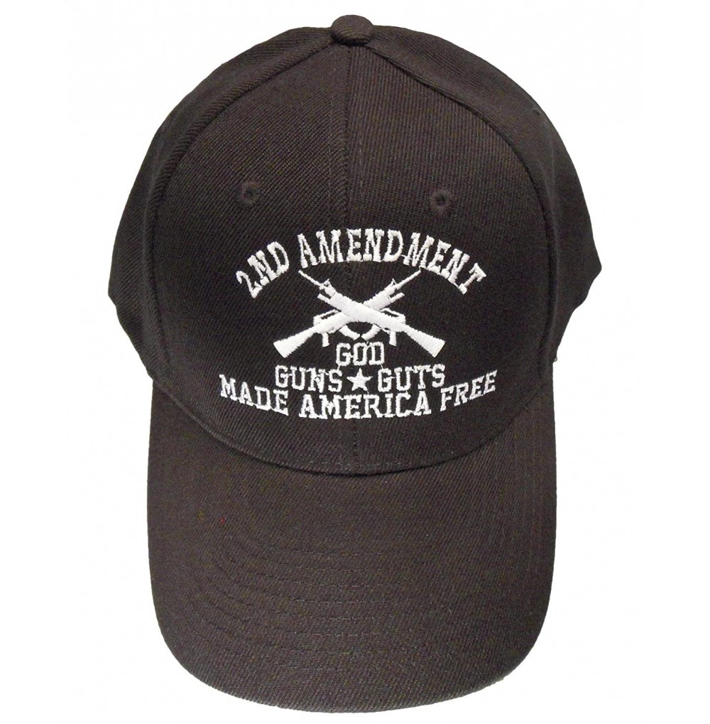 Baseball Caps 2nd Amendment God Guns Guts Made America Free Cap Black - C718EDCAI3I