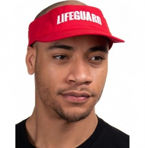 Baseball Caps Lifeguard Visor - Professional Guard Hat Red Sun Cap Men Women Costume Uniform - Red - CA18L5QZU66