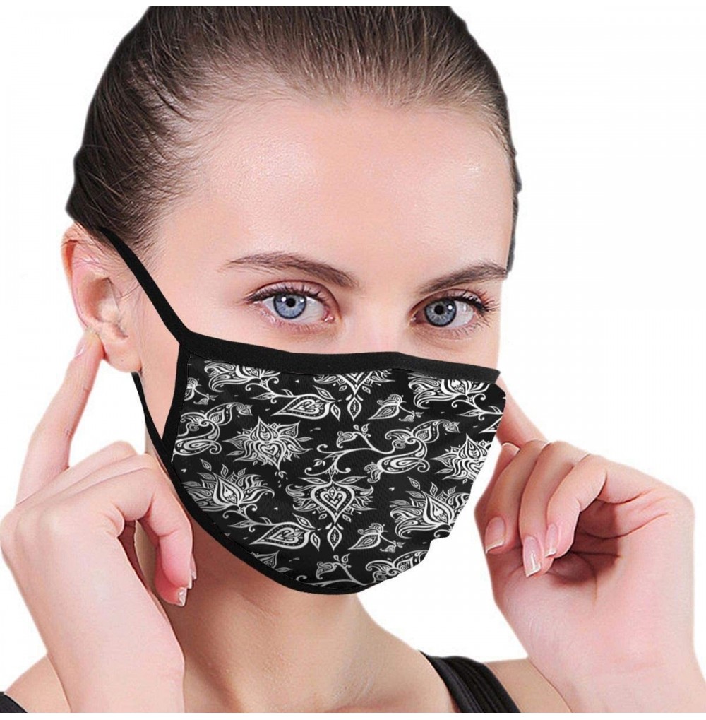 Balaclavas Colorful Dog Paw Print Black Washable Face Mask with Adjustable Straps Mask for Kids Man and Woman - 26 Black - CK...