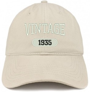 Baseball Caps Vintage 1935 Embroidered 85th Birthday Relaxed Fitting Cotton Cap - Stone - CW180ZLTZOU