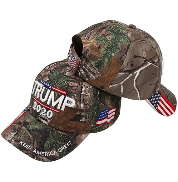 Baseball Caps Trump 2020 Hat & Flag Keep America Great Campaign Embroidered/Printed Signature USA Baseball Cap - Camo T2 - CG...