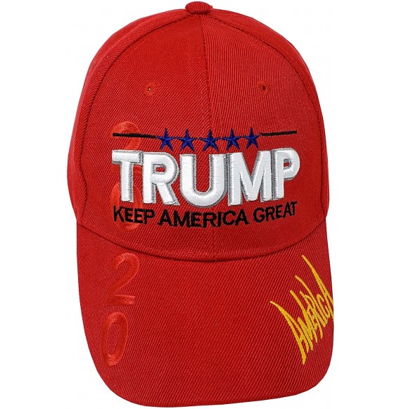 Baseball Caps Donald Trump 2020 Keep America Great Baseball Hat 3D Signature Cap (One Size- Red 800R) - CZ18ZO49GQO