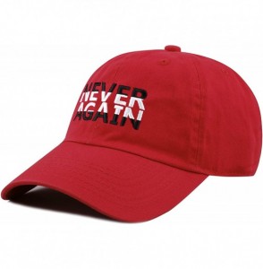 Baseball Caps Never Again & Enough School Walk Out & Gun Control Embroidered Cotton Baseball Cap Hat - Never Again-red2 - C41...