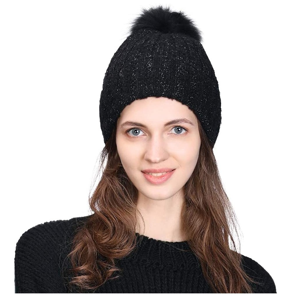 Skullies & Beanies Unisex Thick Wool Knit Baggy Slouchy Beanie Hat Watch Cap for Men Women - 89253_black - C318AQ6AEKE