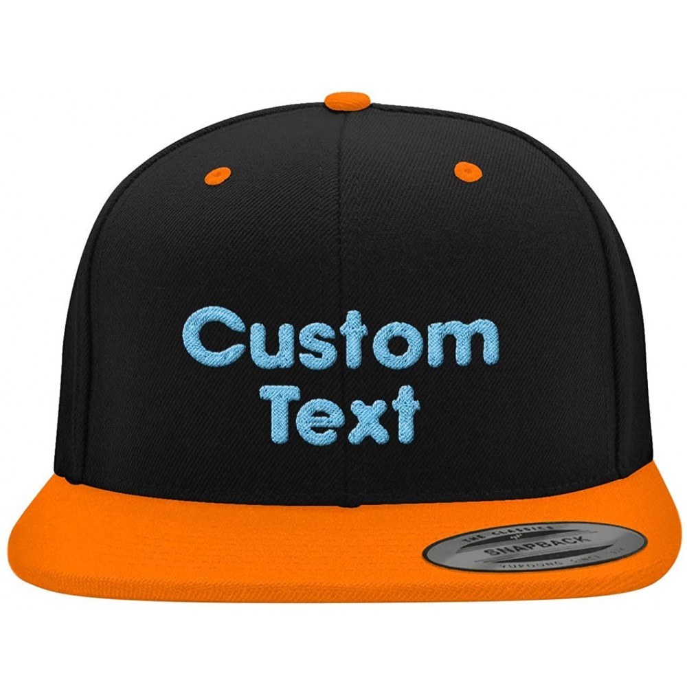 Baseball Caps Custom Embroidered 6089 Structured Flat Bill Snapback - Personalized Text - Your Design Here - CH18SYI4TT2