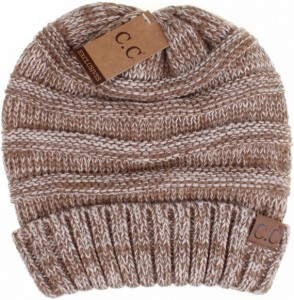 Skullies & Beanies Hatsandscarf Exclusives Unisex Beanie Oversized Slouchy Cable Knit Beanie (HAT-100) - Taupe - CZ1865EOS4M