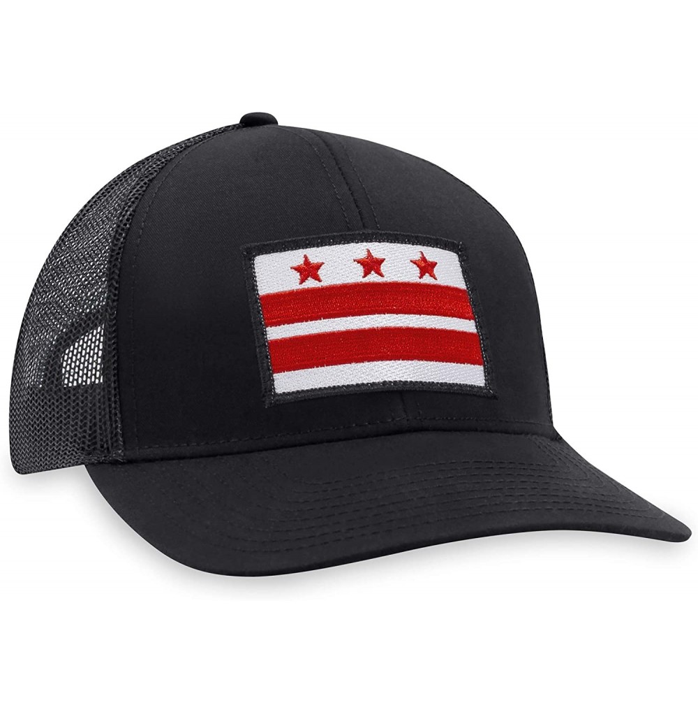 Baseball Caps Washington DC Flag Hat - DC Trucker Hat Baseball Cap Snapback Golf Hat (Black) - CP195EHNC72