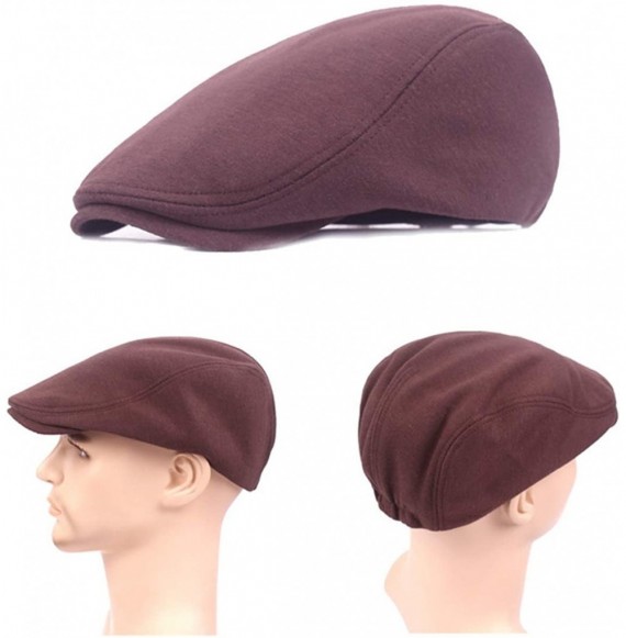 Newsboy Caps Men's Linen Duckbill Ivy Newsboy Hat Scally Flat Cap - Coffee - CP18RNWX2RY