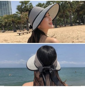Sun Hats Straw Hats Sun Hats Beach Hats for Women New Trend Summer UPF 50+ UV Wide Brim Summer Travel Hat - Grey - C11962XO6GH