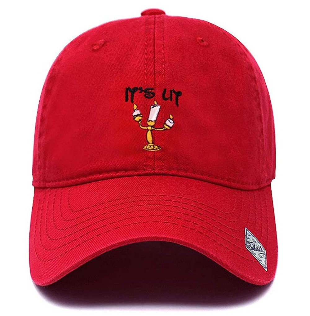 Baseball Caps Its Lit lamp Dad Hat Cotton Baseball Cap Polo Style Low Profile - Red - C3185SCM2AM