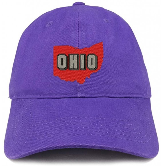 Baseball Caps Ohio State Embroidered Unstructured Cotton Dad Hat - Purple - C018S92MG6K