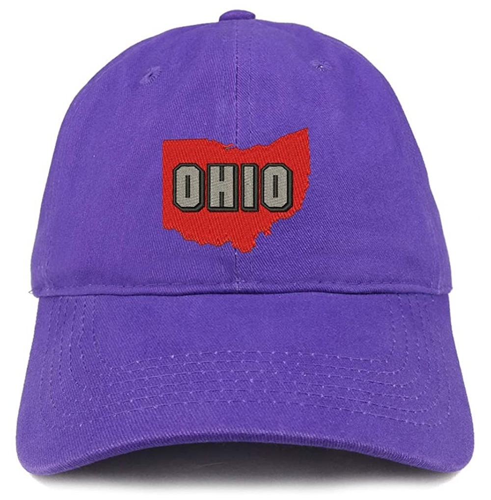 Baseball Caps Ohio State Embroidered Unstructured Cotton Dad Hat - Purple - C018S92MG6K