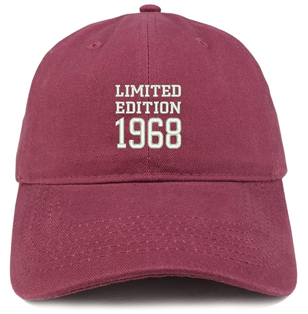 Baseball Caps Limited Edition 1968 Embroidered Birthday Gift Brushed Cotton Cap - Maroon - CP18CO6EADT