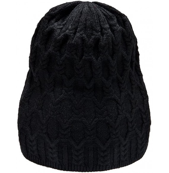 Skullies & Beanies Beanie for Small Head Adult or Teenagers Cable Knit Beanie Winter Hats for Women Skull Caps - Black-diamon...