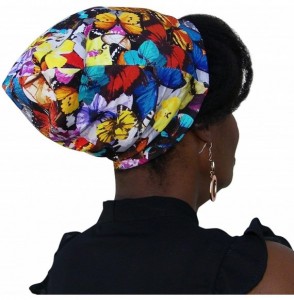 Skullies & Beanies Elastic Band Patterned Women's Soft Slouchy Satin Lined Hat Beanie Cap (Butterfly) - CK185D466H4