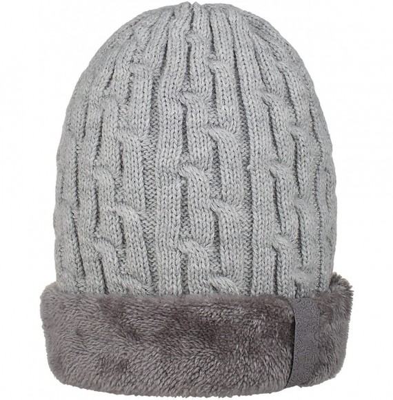 Skullies & Beanies Mens Knitting Caps Winter Hats Beanie Skull Hat with Thick Lining - Gray - CX187HY9IKQ