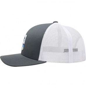 Baseball Caps Trucker Hat - Palm Waves Sunset - Graphitewhite/Blue - CO197CI4MXW