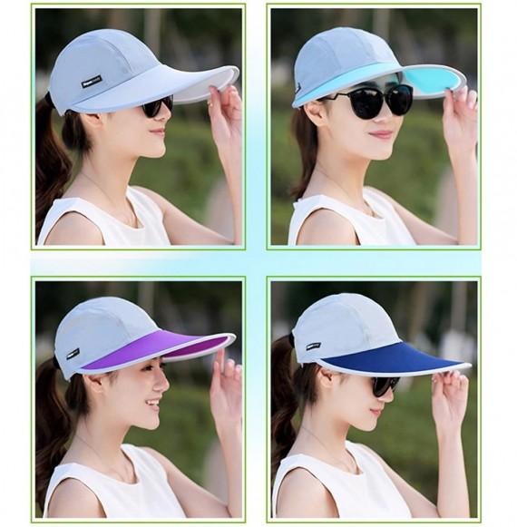 Sun Hats Outdoor Recreation Sports Anti UV Sun Hat Wide Brim Baseball Cap Large Sun Visor - Lake Blue - CI18WR6T0U9