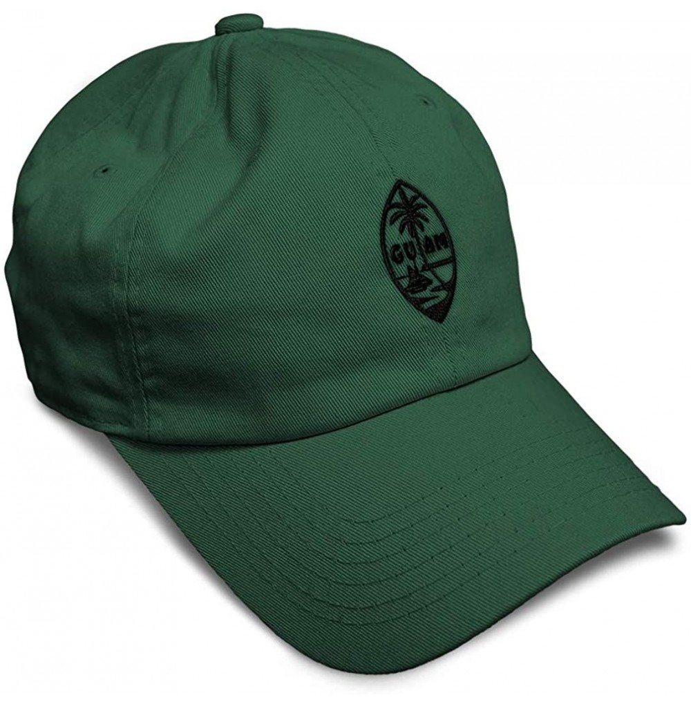 Baseball Caps Custom Soft Baseball Cap Seal of Guam Embroidery Cotton Dad Hats for Men & Women - Forest Green - CC18TLHIWCK