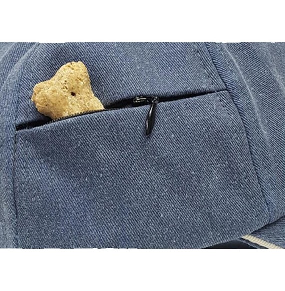 Baseball Caps Goldendoodle Low Profile Baseball Cap with Zippered Pocket. - Blue Pigment Dyed - C9128EREXPP