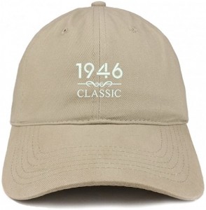 Baseball Caps Classic 1946 Embroidered Retro Soft Cotton Baseball Cap - Khaki - CO18COC4IIR