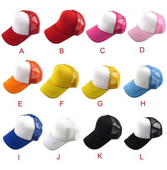 Baseball Caps Baseball Hat- 2017 Summer 12 Color Unisex Casual Hat Solid Baseball Cap Trucker Mesh Adjustable Hat (K) - CK17W...