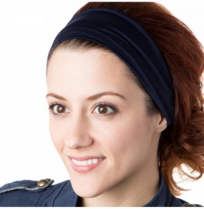 Headbands Xflex Basic Adjustable & Stretchy Wide Softball Headbands for Women Girls & Teens - Basic Black & Navy Xflex 2pk - ...