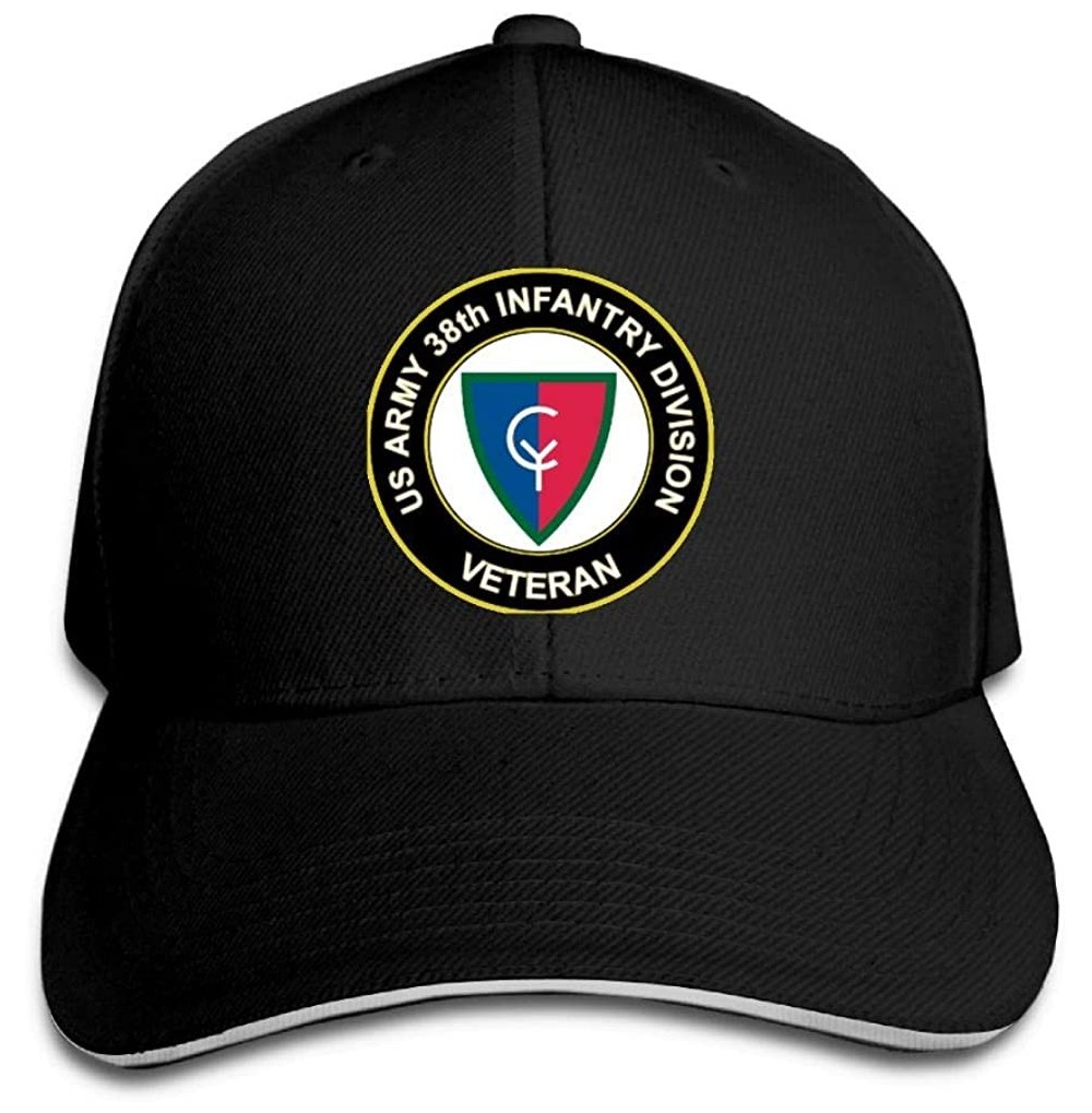 Baseball Caps U.S. Army 38th Infantry Division Veteran Sandwich Hat Baseball Cap Dad Hat - Black - CJ18KGCYOGU